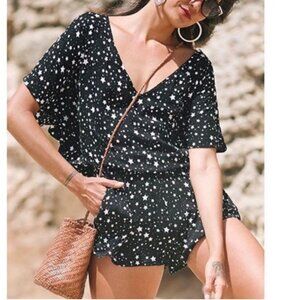 Fighting Eel Ava Sky black star romper provence sz S